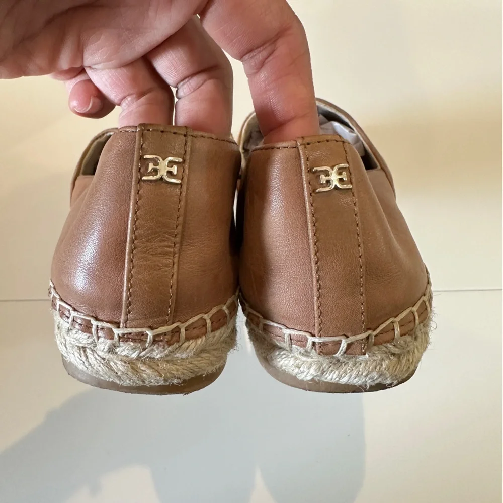 Sam Edelman Women’s Kesia Light Brown Genuine Leather Espadrille Flats sz 7M